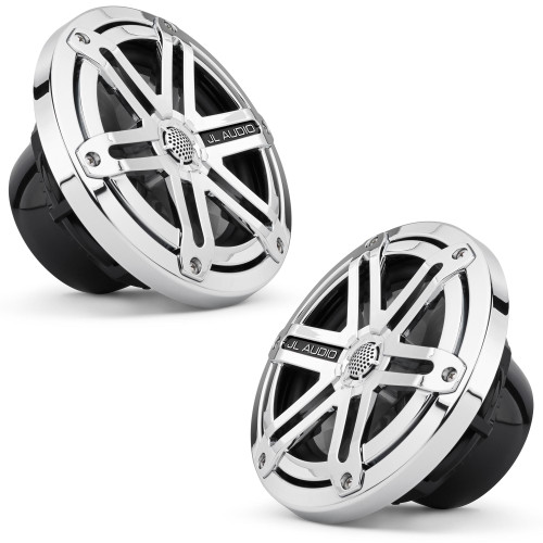 JL Audio MX650-CCX-SG-CR Chrome Marine Speaker OEM brown box packaged sold as a pair black badge only