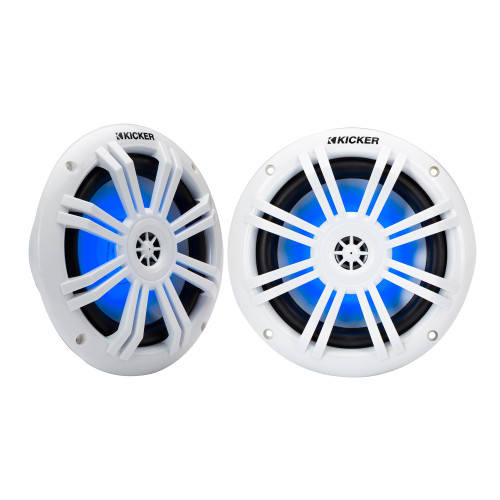 Kicker 51KM604WL KM 6.5" 4Ω LED Marine Coaxial Speakers - Pair - Used, Very Good