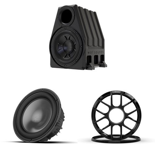 Wet Sounds REVO 12 HP S4 V3 - REVO Series 12" High Power 4 Ohm V3 Subwoofer, Black with REVO 12 ADP XZ-B Grille Kit and Wet Sounds PORTED-12-ENC 12" Rotomold Ported Enclosure for XXX, REVO, ZERO