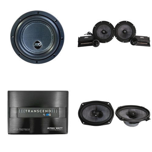 ATG Audio TS2750.5 5‑Channel Amplifier + TS8X2.4 + TS65C Component + TS692 6×9″ Coaxial Speaker Bundle – Full-System Car Audio Kit