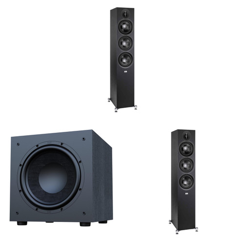 Elac Debut 3.0 Df63 Black Tower Speakers (Pair) With Debut 10 Inch Subwoofer