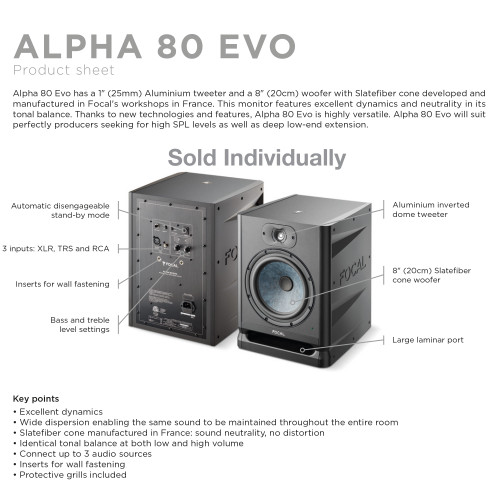 Focal Alpha 80 Evo (Pair) And Focal Sub One - Creative Audio