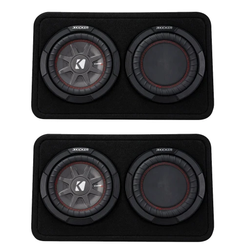 Kicker 43TCWRT82 CompRT8 8-inch (30cm) Subwoofer in Thin Profile Enclosure, 2-Ohm Bundle