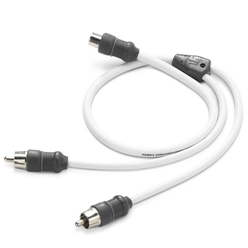 JL Audio XMD-WHTAICY-1F2M Twisted-Pair Marine Audio Y-Adapter Cable w/ Molded Connectors - 1 female jack / 2 male plugs - Open Box