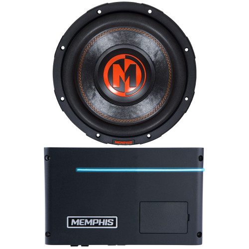 Memphis PRXA600.1 Power Reference Series Mono Subwoofer Amplifier and 1 Memphis Audio MJP1022 MOJO Pro Series 10" Component Subwoofer With Dual 2-ohm Voice Coils