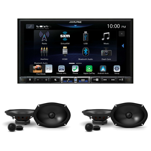 Alpine iLX-507 7" CarPlay/Android Auto Hi-Res Receiver with 2 Pairs Alpine S-S69C 6x9" Type S Component Speakers