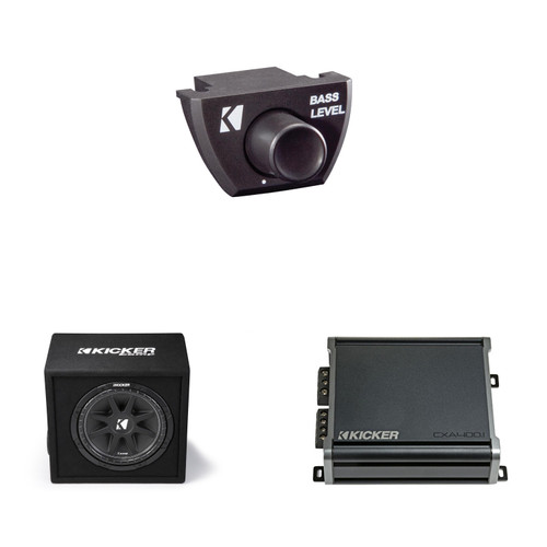 Kicker 12" Ported Comp Subwoofer Enclosure and Amp Bundle Includes Bass Knob ( 43VC124, 46CXA4001 )
