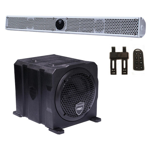 Wet Sounds Package - White Stealth 10 Ultra HD Sound Bar w/ Remote and AS-6 6" 250 Watt Powered Stealth Subwoofer