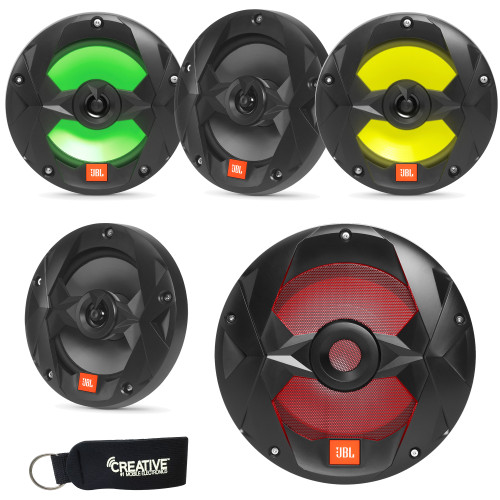 JBL OEM Replacement Bundle - MS10LB 10" Marine LED Subwoofer & Two Pair Of MS65LB 6.5" Marine LED Speakers - Black