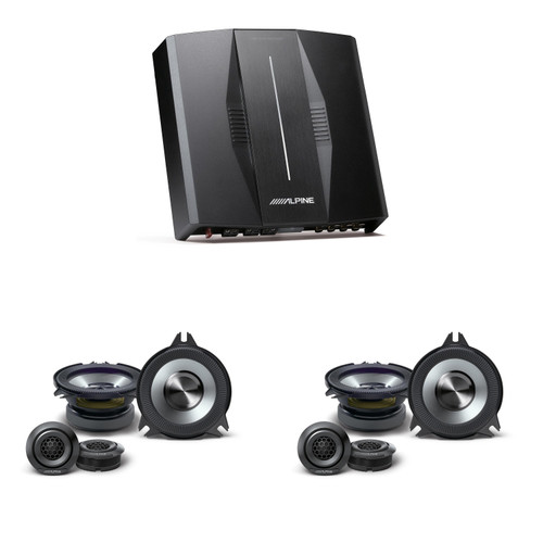 Alpine Optim8 DSP Amp & BassRev™ (2 pair ) BRV-S40C 4" Speaker Set