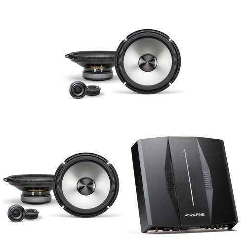 Alpine Optim8 DSP Amp & BassRev™ (2 Pair ) BRV-S80C 8" Speaker Set