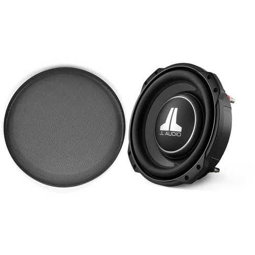 JL Audio 10TW3-D4 10-inch Shallow Sub, Dual 4 Ω, Grill Bundle