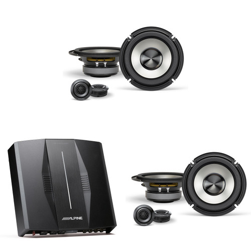 Alpine Optim8 DSP Amp & BassRev™ (2 pair ) BRV-S65C 6.5" Speaker Set