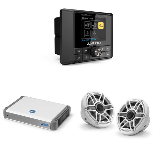 JL Audio MM50 & MHD600/4 w/ M6-650X-S-GwGw, Gloss White, Sport Grille Speakers