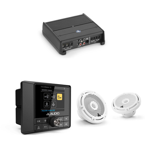 JL Audio MM50 & XDM200/2 w/ M3-650X-C-Gw 6.5 Classic Grill White Speakers