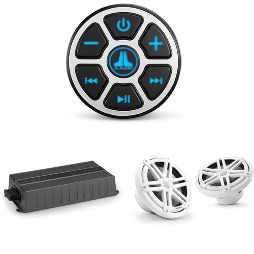 JL Audio MBT-CRXv2 & MX500/4 w/ M3-770X-S-Gw 7.7 Sport Grill White Speakers