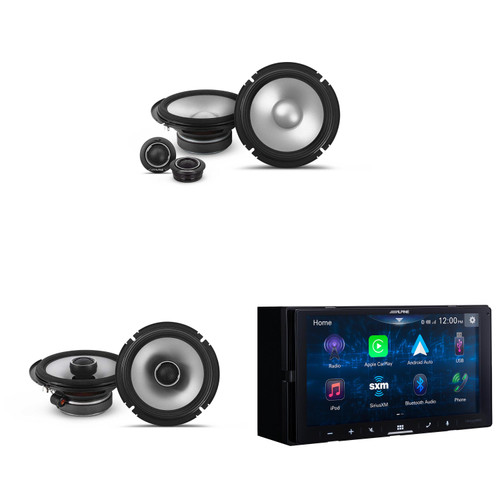 Alpine iLX-W670-M 6.75-inch Shallow-Chassis Digital Multimedia Receiver Compatible with iDatalink® Maestro®  & S2 6.5" Component Speakers / 6.5 Coax