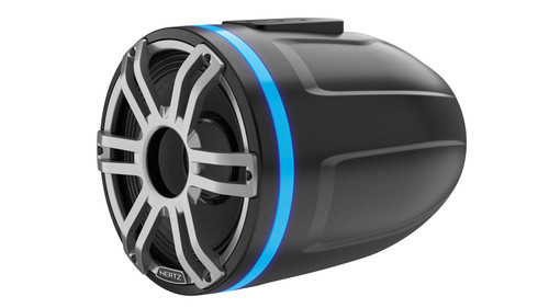 Hertz HTX 8H S-FL-G - Marine Tower Horn 8'' FLAT Black with Gray Sports Grille, Sold Individually