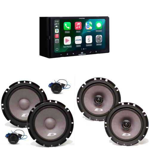 Alpine iLX-W770 Digital Multimedia Receiver w/ A Pair Alpine SXE-1751S 6.5" Component and A Pair SXE-1726S 6.5" Coax Speakers
