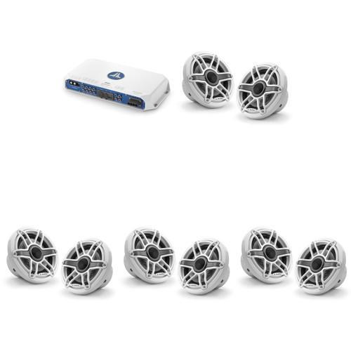 JL Audio MV800/8i w/ (4) M6-650X-S-GwGw, Gloss White, Sport Grille Speakers