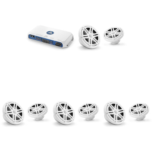 JL Audio MV800/8i w/ (4) M3-650X-S-Gw 6.5 Sport Grill White Speakers