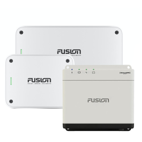 Fusion MS-RA770 Apollo Marine Entertainment System With Fusion MS-AP61800 Apollo 6 Channel and MS-AP12000 Mono Amplifiers