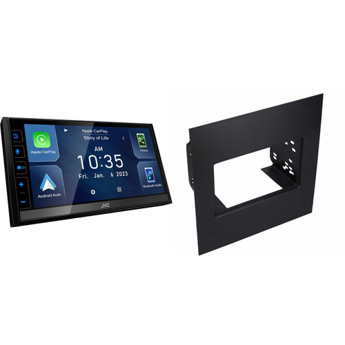 JVC KW-M780BT 6.8" Digital Media Receiver, Capacitive Touch Control Monitor, Apple CarPlay / Android Auto with Metra 95-9999 Universal Double DIN Kit