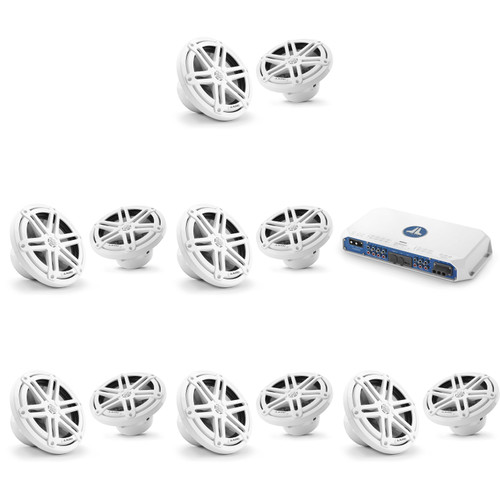 JL Audio MV600/6i w/ (6) M3-770X-S-Gw 7.7 Sport Grill White Speakers
