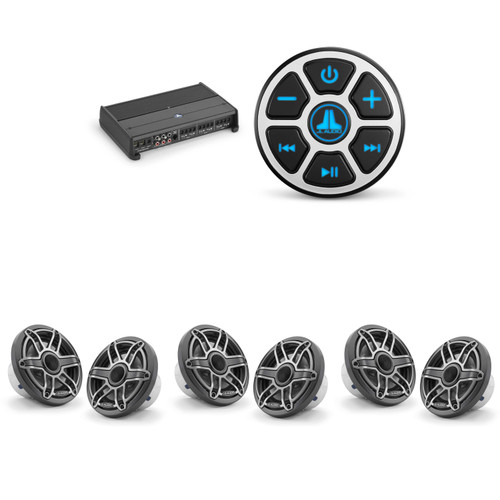 JL Audio MBT-CRXv2 & XDM600/6 w/ (3) M6-650X-S-Gmti, Gunmetal & Titanium Sport Grille Speakers