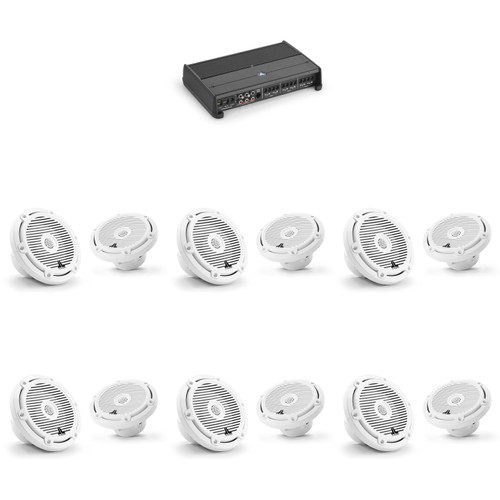 JL Audio XDM600/6 w/ (6) M3-650X-C-Gw 6.5 Classic Grill White Speakers