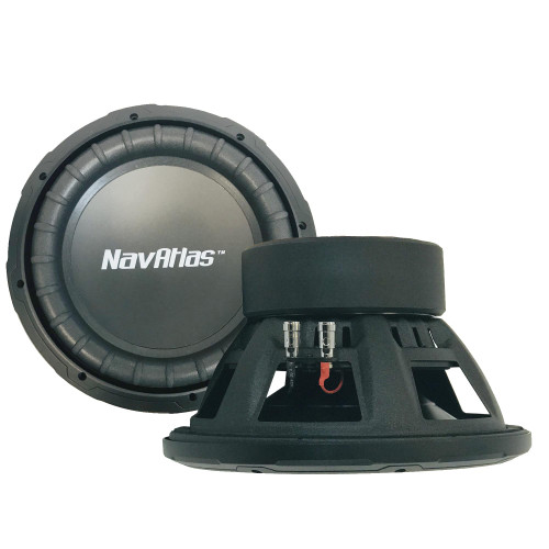 NavAtlas NA10S 10" 300 Watt Dual 4Ohm 2.5" Voice Coil Subwoofer with push Terminals