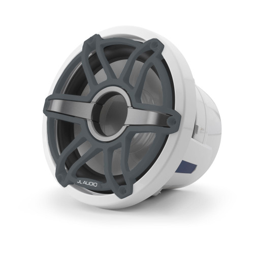 JL Audio OEM 8-Inch M6 Marine Infinite Baffle Subwoofer, Gloss White, Gunmetal, Sport Grille - SKU: O-M6-8IB-S-GwGm-4