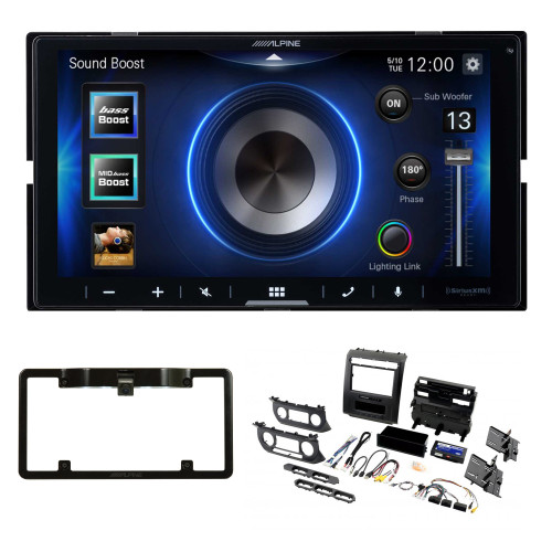 Alpine ILX-W670 7-Inch Receiver + PAC RPK4-FD2101 2015+ Ford Truck W/8" Kit + Back up Camera and License Plate Frame