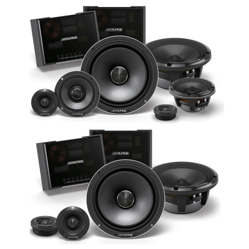 Alpine HDZ-653S Status Hi-Res 6.5” 3-Way Slim-Fit Component Speaker Set with Alpine HDZ-65CS Status Series Hi-Res 6.5” 2-Way Slim-fit Component Speaker Set