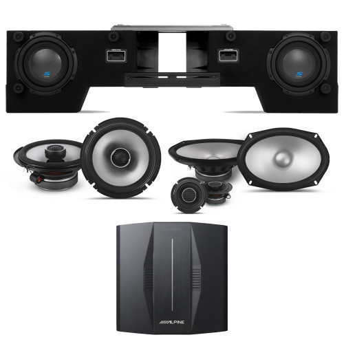 Alpine PXE-C80-88 OPTIM8 8-Channel Hi-Res Digital Sound Processor Amplifier w/ S-DB8V-TRK Dual 8” Preloaded Truck Sub Enclosure & S2-S69C 6x9" & 65 6.5" Comp / Coaxial Bundle