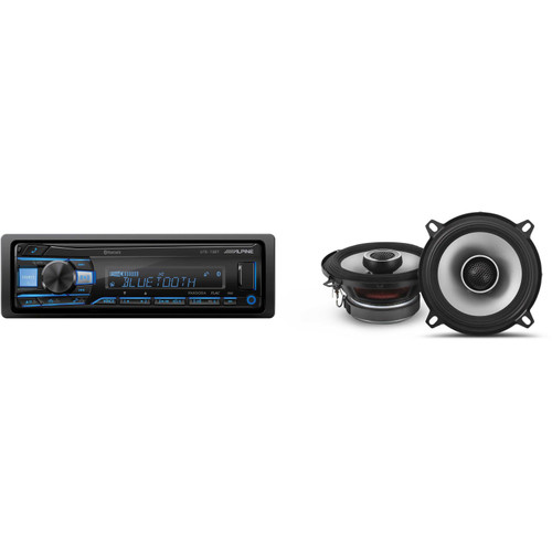 Alpine UTE-73BT Mech-less Digital Bluetooth Media Receiver with 1 Pair Alpine S2-S50 Type S 5.25" Coax Speakers - Used Open Box