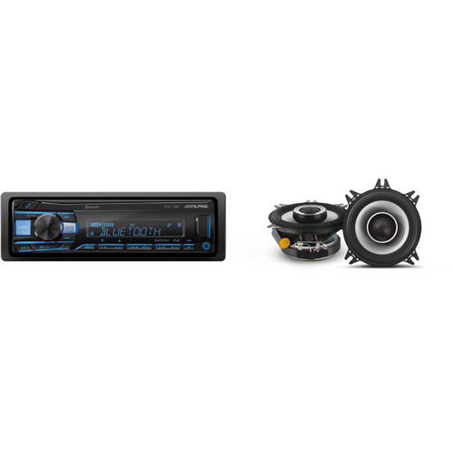 Alpine UTE-73BT Mech-less Digital Bluetooth Media Receiver with 1 Pair Alpine S2-S40 Type S 4" Coax Speakers - Used Open Box