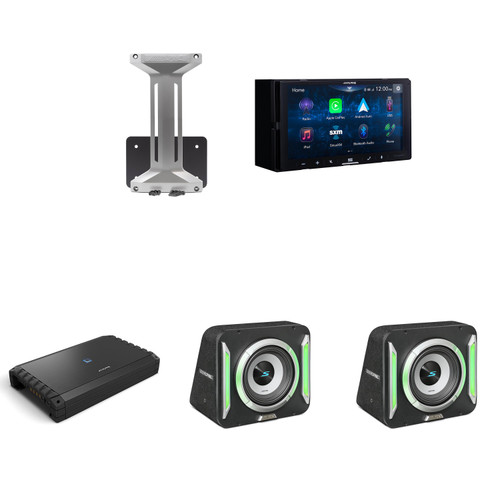 Alpine iLX-W670-S Receiver & (2) S2-SB10 PrismaLink™ S2-Series sealed 10" subwoofer with Built-In RGB lighting & S2-A120M Amplifier Bundle