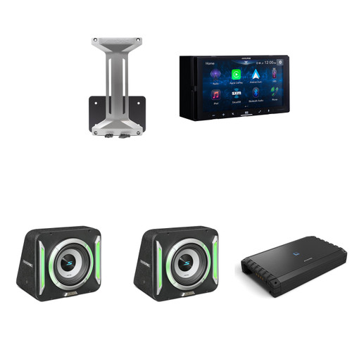 Alpine iLX-W670-S Receiver & (2) S2-SB12 PrismaLink™ S2-Series sealed 12" subwoofer with Built-In RGB lighting & S2-A120M Amplifier Bundle