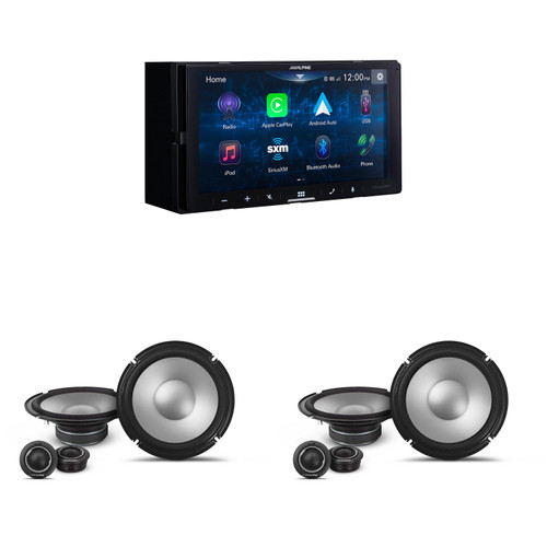 Alpine iLX-W670-S Digital Multimedia Receiver & 2 Pairs Alpine S2-S80C Type S 8" Component Speakers