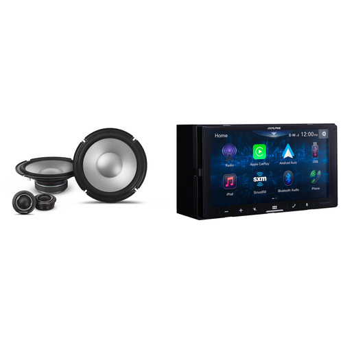 Alpine iLX-W670-S Digital Multimedia Receiver & 1 Pair Alpine S2-S80C Type S 8" Component Speakers