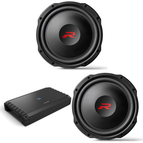 Alpine (2) RS-W12D2 12" Shallow R-Series Sub w/ S2-A120M Mono Amp Bundle
