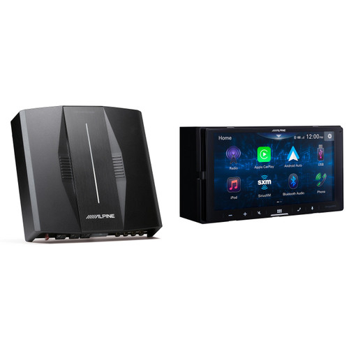 Alpine iLX-W670-S Digital Multimedia Rec. with CarPlay and Android Auto & PXE-C80-88 OPTIM8 8-Channel Hi-Res DSP Amp Bundle