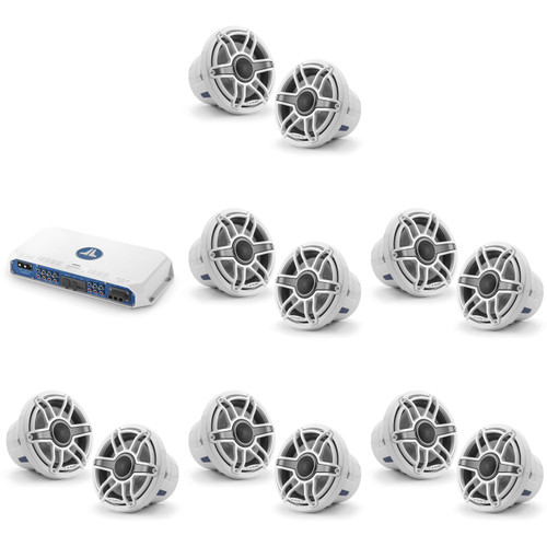 JL Audio MV600/6i w/ (6) M6-880X-S-GwGw, Gloss White, Sport Grille Speakers