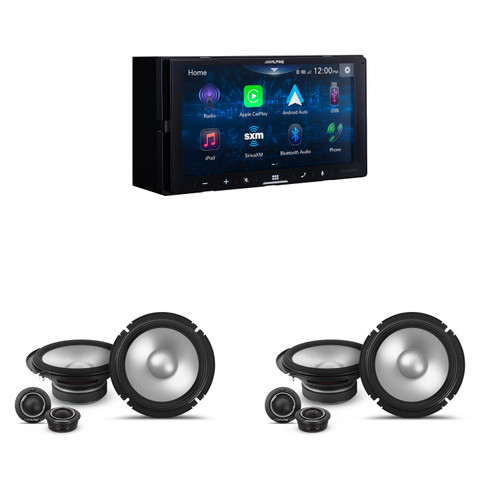 Alpine iLX-W670-S Digital Multimedia Receiver &2 Pairs Alpine S2-S65C Type S 6.5" Component Speakers
