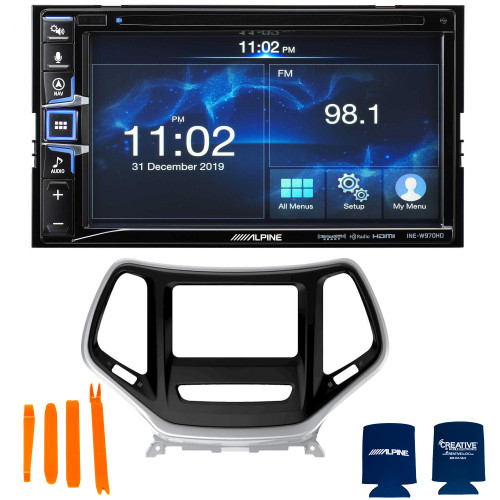 Alpine Bundle- 6.5-Inch Nav Receiver and iDatalink KIT-CHK1 2014-up Jeep Cherokee Installation Kit