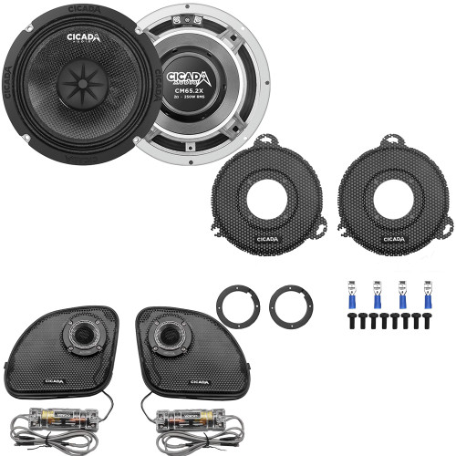 Cicada Audio 14CXK65.2 - Component 6.5-inch Kit - HD 2014-2023 CM65.2X + CHDRGGTK + CHDSGGT - 2 Ohm - Used, Very Good