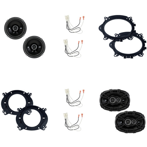 KICKER Speakers 6.5 & 6X9 inch for Ford F-150 2015-2024 Upgrade Kit - 2 Pairs of DS Series with Adapters and Harness, Car Audio Front & Rear Door Speaker 43DSC6504 & 43DSC69304