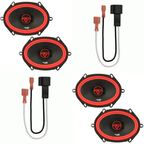 Cerwin Vega V68 6x8" Coaxial Speaker Bundle (4 Speakers) with 72-5600 Speaker Harness Compatible with Select 1998 & Up Ford