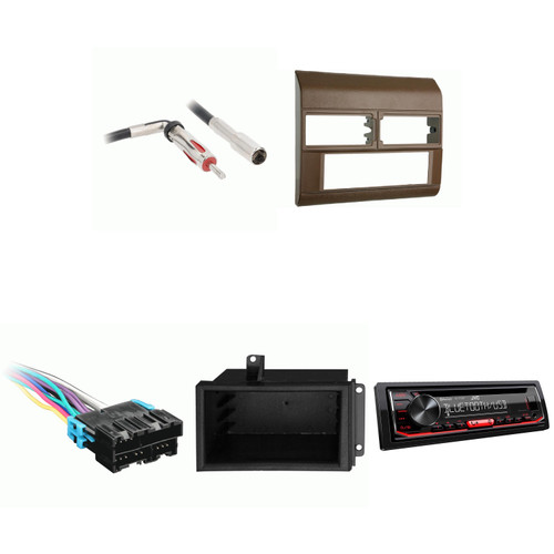 Chevrolet GMC CK Truck 88-94 JVC KD-T720BT Single Din Radio Bundle BEIGE Dash includes pocket